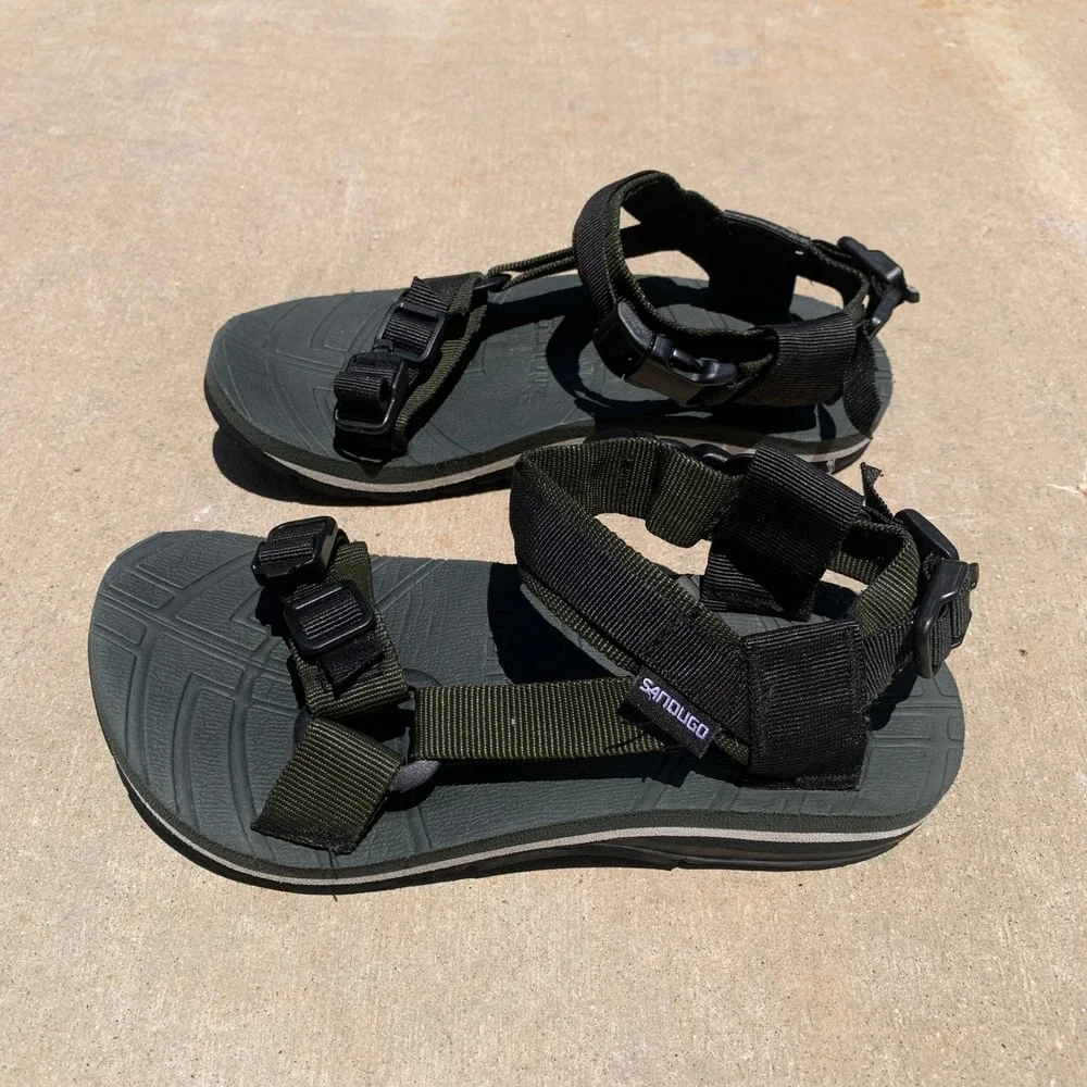 Sandugo Sinai adjustable strap hiking sandals in olive green - size 5 mens